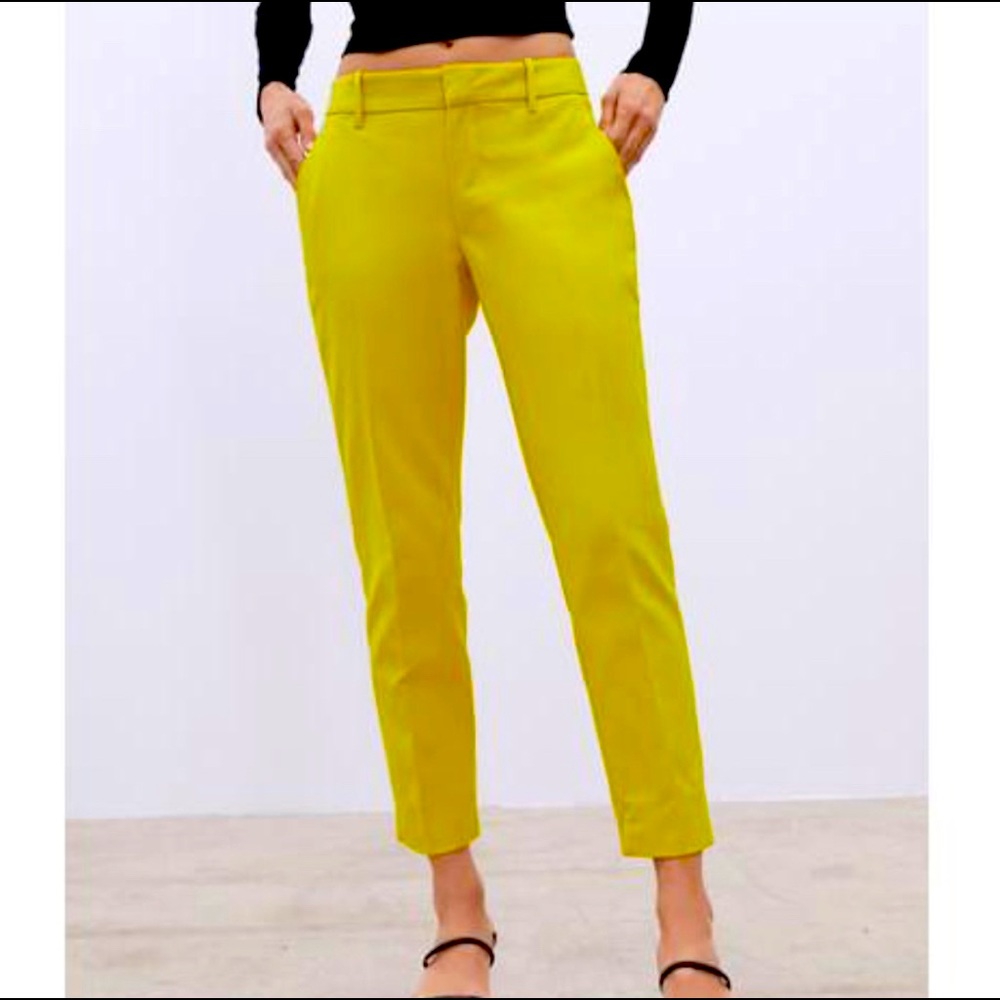 Zara Chino Neon Crop Pant Eur 36/US 4